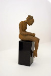 'peinzend', brons, Agnes Bomers